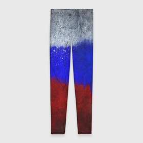 Леггинсы 3D с принтом Триколор (Краской на земле) в Курске, 80% полиэстер, 20% эластан | Эластичный пояс, зауженные к низу, низкая посадка | Тематика изображения на принте: russia | белый | красный | российский флаг | россия | синий | триколор