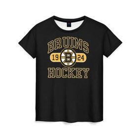 Женская футболка 3D с принтом Boston Bruins в Курске, 100% полиэфир ( синтетическое хлопкоподобное полотно) | прямой крой, круглый вырез горловины, длина до линии бедер | boston bruins | nxl | stanley cup | хоккей