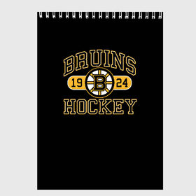 Скетчбук с принтом Boston Bruins в Курске, 100% бумага
 | 48 листов, плотность листов — 100 г/м2, плотность картонной обложки — 250 г/м2. Листы скреплены сверху удобной пружинной спиралью | boston bruins | nxl | stanley cup | хоккей