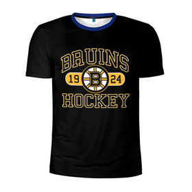 Мужская футболка 3D спортивная с принтом Boston Bruins в Курске, 100% полиэстер с улучшенными характеристиками | приталенный силуэт, круглая горловина, широкие плечи, сужается к линии бедра | boston bruins | nxl | stanley cup | хоккей