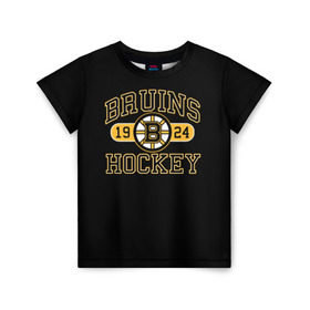 Детская футболка 3D с принтом Boston Bruins в Курске, 100% гипоаллергенный полиэфир | прямой крой, круглый вырез горловины, длина до линии бедер, чуть спущенное плечо, ткань немного тянется | Тематика изображения на принте: boston bruins | nxl | stanley cup | хоккей