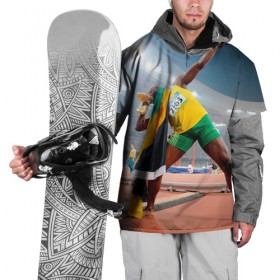 Накидка на куртку 3D с принтом Болт в Курске, 100% полиэстер |  | bolt | атлетика | бег | олимпиада | усэйн