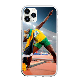 Чехол для iPhone 11 Pro матовый с принтом Болт в Курске, Силикон |  | Тематика изображения на принте: bolt | атлетика | бег | олимпиада | усэйн
