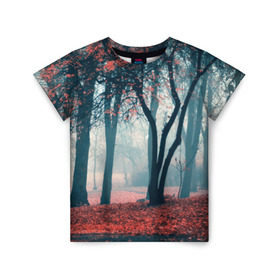 Детская футболка 3D с принтом Осень в Курске, 100% гипоаллергенный полиэфир | прямой крой, круглый вырез горловины, длина до линии бедер, чуть спущенное плечо, ткань немного тянется | autumn | bright | colors | forest | paint | trees | деревья | краски | лес | осень | цвета | яркие