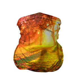 Бандана-труба 3D с принтом Осень в Курске, 100% полиэстер, ткань с особыми свойствами — Activecool | плотность 150‒180 г/м2; хорошо тянется, но сохраняет форму | autumn | bright | colors | forest | trees | деревья | краски | лес | лучи | осень | солнце | цвета | яркие