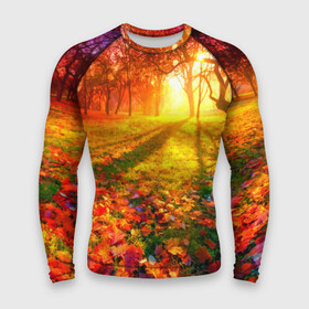 Мужской рашгард 3D с принтом Осень в Курске,  |  | autumn | bright | colors | forest | trees | деревья | краски | лес | лучи | осень | солнце | цвета | яркие
