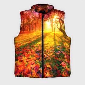 Мужской жилет утепленный 3D с принтом Осень в Курске,  |  | autumn | bright | colors | forest | trees | деревья | краски | лес | лучи | осень | солнце | цвета | яркие