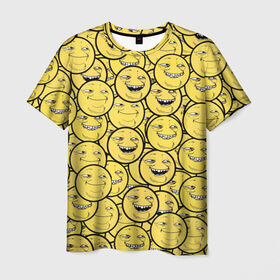 Мужская футболка 3D с принтом ПеКа-фейс в Курске, 100% полиэфир | прямой крой, круглый вырез горловины, длина до линии бедер | Тематика изображения на принте: колобок | луна | пека | смайл | смайлик | солнце | фейс