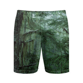 Мужские шорты 3D спортивные с принтом Дремучий лес в Курске,  |  | camouflage | dense | fog | forest | spruce | tree | дремучий | ёлка | ельник | камуфляж | лес | маскировка | туман