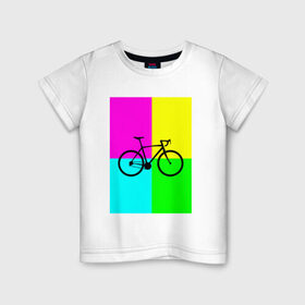 Детская футболка хлопок с принтом Велосипед фикс в Курске, 100% хлопок | круглый вырез горловины, полуприлегающий силуэт, длина до линии бедер | fix | вело | велосипед | прикол | фикс