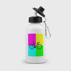 Бутылка спортивная с принтом Велосипед фикс в Курске, металл | емкость — 500 мл, в комплекте две пластиковые крышки и карабин для крепления | fix | вело | велосипед | прикол | фикс