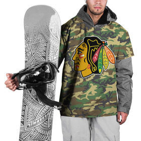 Накидка на куртку 3D с принтом Blackhawks Camouflage в Курске, 100% полиэстер |  | camouflage | chicago blackhawks | hockey | nhl | нхл | хоккей