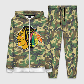 Женский костюм 3D с принтом Blackhawks Camouflage в Курске,  |  | camouflage | chicago blackhawks | hockey | nhl | нхл | хоккей