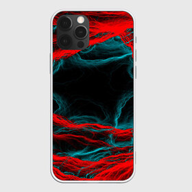 Чехол для iPhone 12 Pro Max с принтом Fractal в Курске, Силикон |  | Тематика изображения на принте: волны | красный | черный