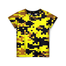 Детская футболка 3D с принтом Пиксели в Курске, 100% гипоаллергенный полиэфир | прямой крой, круглый вырез горловины, длина до линии бедер, чуть спущенное плечо, ткань немного тянется | военная тематика | камуфляж | милитари