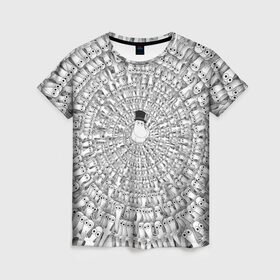 Женская футболка 3D с принтом Хатифнатты в Курске, 100% полиэфир ( синтетическое хлопкоподобное полотно) | прямой крой, круглый вырез горловины, длина до линии бедер | moomins | мумми тролль | папа