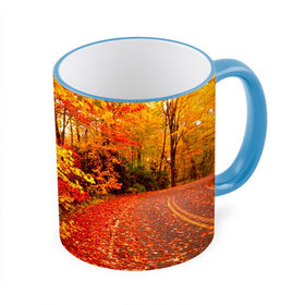 Кружка 3D с принтом Осень в Курске, керамика | ёмкость 330 мл | autumn | bright | colors | forest | paint | trees | деревья | краски | лес | осень | цвета | яркие
