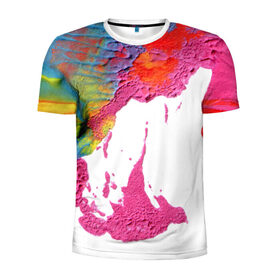 Мужская футболка 3D спортивная с принтом Абстракционизм 3 в Курске, 100% полиэстер с улучшенными характеристиками | приталенный силуэт, круглая горловина, широкие плечи, сужается к линии бедра | Тематика изображения на принте: абстракция | узор | цвет | яркий