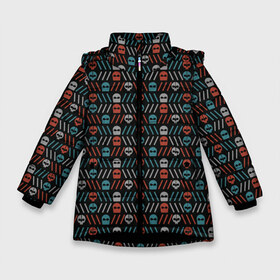 Зимняя куртка для девочек 3D с принтом TwentyONE PILOTS pattern в Курске, ткань верха — 100% полиэстер; подклад — 100% полиэстер, утеплитель — 100% полиэстер. | длина ниже бедра, удлиненная спинка, воротник стойка и отстегивающийся капюшон. Есть боковые карманы с листочкой на кнопках, утяжки по низу изделия и внутренний карман на молнии. 

Предусмотрены светоотражающий принт на спинке, радужный светоотражающий элемент на пуллере молнии и на резинке для утяжки. | 21 | blurryface | music | twenty one pilots