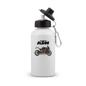 Бутылка спортивная с принтом KTM 6 в Курске, металл | емкость — 500 мл, в комплекте две пластиковые крышки и карабин для крепления | Тематика изображения на принте: ktm | moto | катээм | ктм | мото | мотоцикл | мотоциклы