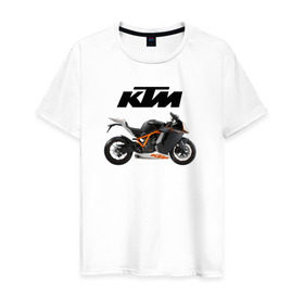 Мужская футболка хлопок с принтом KTM 6 в Курске, 100% хлопок | прямой крой, круглый вырез горловины, длина до линии бедер, слегка спущенное плечо. | ktm | moto | катээм | ктм | мото | мотоцикл | мотоциклы
