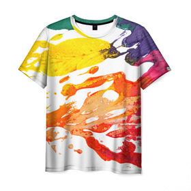Мужская футболка 3D с принтом Абстракционизм 9 в Курске, 100% полиэфир | прямой крой, круглый вырез горловины, длина до линии бедер | Тематика изображения на принте: краски | мазки | масляные | текстуры | цвета