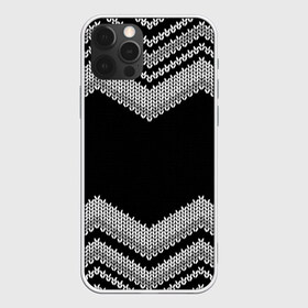 Чехол для iPhone 12 Pro Max с принтом Вязаный узор в Курске, Силикон |  | свитер | серый | черный