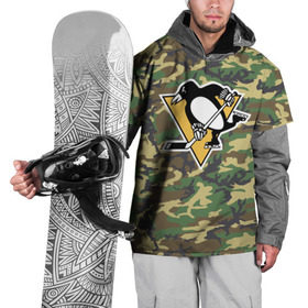 Накидка на куртку 3D с принтом Penguins Camouflage в Курске, 100% полиэстер |  | camouflage | hockey | nhl | pittsburgh penguins | нхл | хоккей