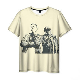 Мужская футболка 3D с принтом Эминем и 50 центов в Курске, 100% полиэфир | прямой крой, круглый вырез горловины, длина до линии бедер | 50 cent | 50 центов | eminem | rap | музыка | рэп | эминем