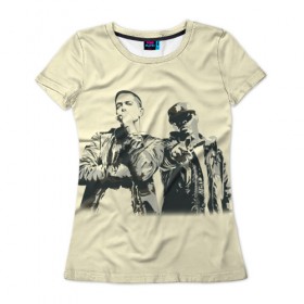Женская футболка 3D с принтом Эминем и 50 центов в Курске, 100% полиэфир ( синтетическое хлопкоподобное полотно) | прямой крой, круглый вырез горловины, длина до линии бедер | 50 cent | 50 центов | eminem | rap | музыка | рэп | эминем