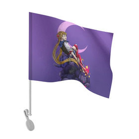Флаг для автомобиля с принтом Сейлор Мун в Курске, 100% полиэстер | Размер: 30*21 см | sailor moon | аниме | девушка | лунная призма | мультик | япония
