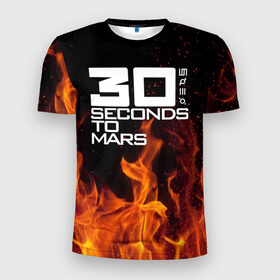 Мужская футболка 3D спортивная с принтом 30 seconds to mars fire в Курске, 100% полиэстер с улучшенными характеристиками | приталенный силуэт, круглая горловина, широкие плечи, сужается к линии бедра | Тематика изображения на принте: jared leto