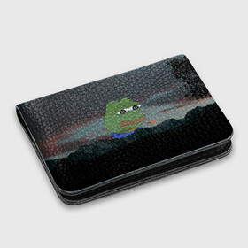 Картхолдер с принтом с принтом Sad frog в Курске, натуральная матовая кожа | размер 7,3 х 10 см; кардхолдер имеет 4 кармана для карт; | pepe | пепе