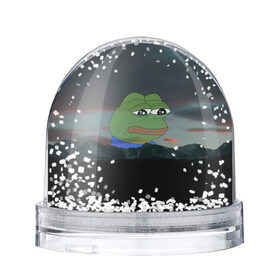 Снежный шар с принтом Sad frog в Курске, Пластик | Изображение внутри шара печатается на глянцевой фотобумаге с двух сторон | pepe | пепе