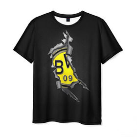 Мужская футболка 3D с принтом BVB в Курске, 100% полиэфир | прямой крой, круглый вырез горловины, длина до линии бедер | боруссия | дортмунд