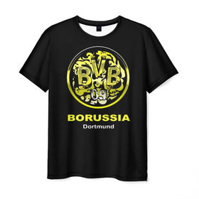 Мужская футболка 3D с принтом Borussia Dortmund в Курске, 100% полиэфир | прямой крой, круглый вырез горловины, длина до линии бедер | Тематика изображения на принте: боруссия | дортмунд
