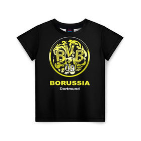 Детская футболка 3D с принтом Borussia Dortmund в Курске, 100% гипоаллергенный полиэфир | прямой крой, круглый вырез горловины, длина до линии бедер, чуть спущенное плечо, ткань немного тянется | боруссия | дортмунд