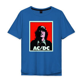 Мужская футболка хлопок Oversize с принтом AC/DC: T-SHIRT в Курске, 100% хлопок | свободный крой, круглый ворот, “спинка” длиннее передней части | Тематика изображения на принте: acdc