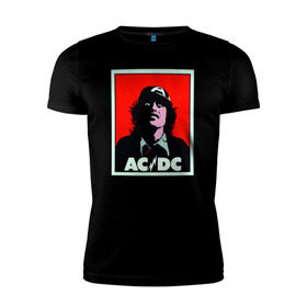 Мужская футболка премиум с принтом AC/DC: T-SHIRT в Курске, 92% хлопок, 8% лайкра | приталенный силуэт, круглый вырез ворота, длина до линии бедра, короткий рукав | Тематика изображения на принте: acdc