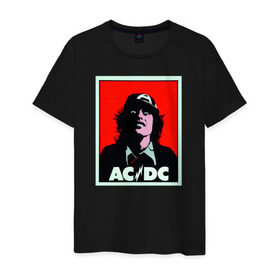 Мужская футболка хлопок с принтом AC/DC: T-SHIRT в Курске, 100% хлопок | прямой крой, круглый вырез горловины, длина до линии бедер, слегка спущенное плечо. | acdc