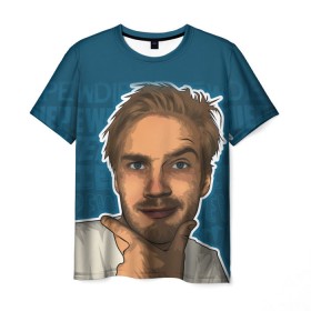 Мужская футболка 3D с принтом Pew die pie в Курске, 100% полиэфир | прямой крой, круглый вырез горловины, длина до линии бедер | pewdiepie