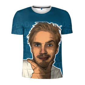 Мужская футболка 3D спортивная с принтом Pew die pie в Курске, 100% полиэстер с улучшенными характеристиками | приталенный силуэт, круглая горловина, широкие плечи, сужается к линии бедра | pewdiepie