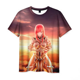 Мужская футболка 3D с принтом Fairy Tail в Курске, 100% полиэфир | прямой крой, круглый вырез горловины, длина до линии бедер | Тематика изображения на принте: fairy tail | хвост феи