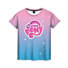 Женская футболка 3D с принтом My Little Pony в Курске, 100% полиэфир ( синтетическое хлопкоподобное полотно) | прямой крой, круглый вырез горловины, длина до линии бедер | dash | rainbow