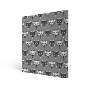 Холст квадратный с принтом Злые котики в Курске, 100% ПВХ |  | дьявол | звезда | кот | котик | кошка | милота | пентаграмма | серый | юмор