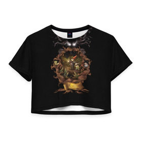 Женская футболка 3D укороченная с принтом По ту сторону изгороди в Курске, 100% полиэстер | круглая горловина, длина футболки до линии талии, рукава с отворотами | garden | over | wall