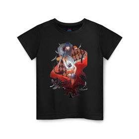 Детская футболка хлопок с принтом Сёё Хината и Тобио Кагэяма в Курске, 100% хлопок | круглый вырез горловины, полуприлегающий силуэт, длина до линии бедер | haikyuu | сёё хината | тобио кагэяма