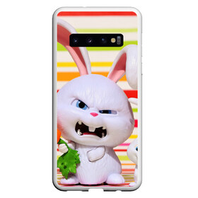 Чехол для Samsung Galaxy S10 с принтом Злой кролик в Курске, Силикон | Область печати: задняя сторона чехла, без боковых панелей | животные | злой | игрушка | кролик | мультфильм | тайная жизнь домашних животных