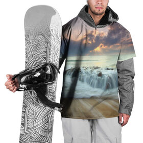 Накидка на куртку 3D с принтом Берег 3 в Курске, 100% полиэстер |  | берег | вода | камни | море | небо | природа | скалы