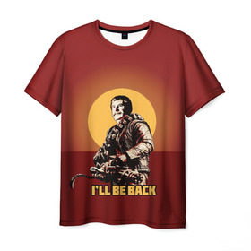 Мужская футболка 3D с принтом Сталин: I`ll Be Back в Курске, 100% полиэфир | прямой крой, круглый вырез горловины, длина до линии бедер | история | о.м.с.к. | революция | ссср | сталин | супергерои